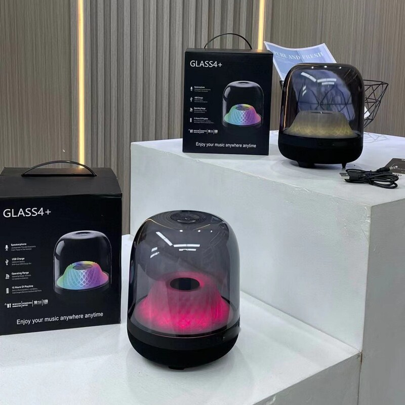 華強北ハマンGLASS4世代bluetoothスピーカーRGB光沢透明スピーカー面サラウンド音響全画面ライト|undefined