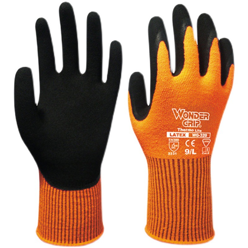 多给力WG-320浸胶磨砂涂层加绒保暖防寒作业手套耐磨防滑冷库搬运