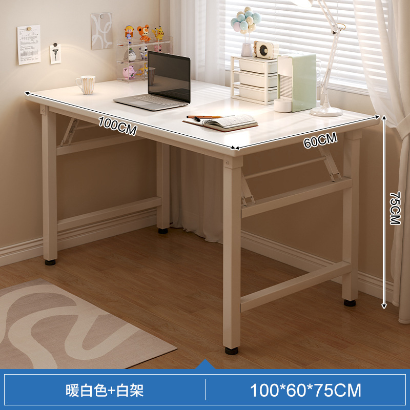Mesa plegable, dormitorio de niñas, escritorio doméstico, escritorio de computadora simple, tabla rectangular, tabla larga, pequeño escritorio de trabajo image 10