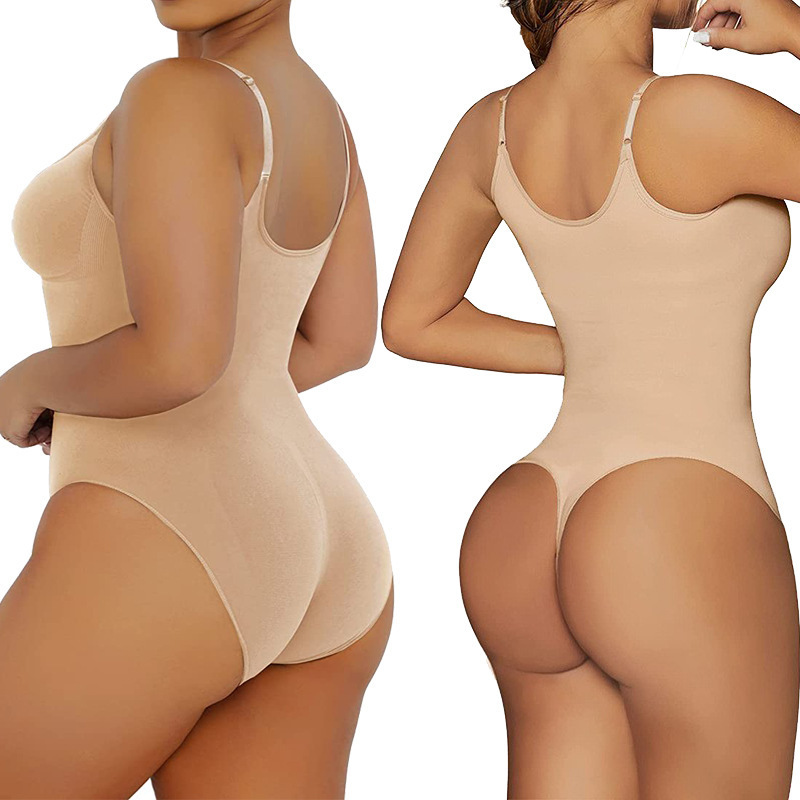 Bodysuit European and American Cross-Border Hot-Selling Tight-Fitting Seamless Body-Shaping Tummy-Tightening Triangle Thong Butt-Lifting Jumpsuit