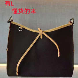 2024新款L家老花单肩包大容量包新款通勤悠闲质感大包托特包女包