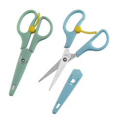 Yuandian department store stainless steel scissors, children's scissors with sleeves, student scissors, baby food stationery scissors