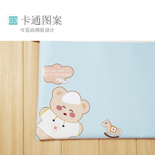 Cute cartoon portable a4 document bag student large capacity double layer tutoring art bag tutoring bag carrying book bag