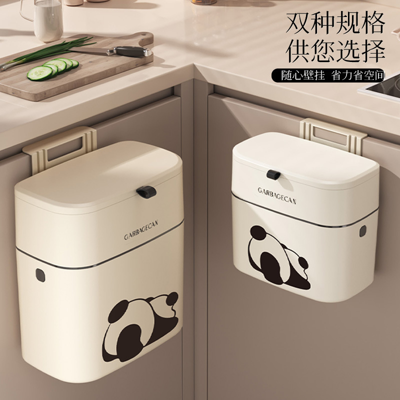 Tiktok-Style Panda Trash Can for Home Use, Kitchen Trash Bin with Lid, Paper Basket for Bathroom, No-Drill Wall-Mounted Trash Can Tiktok-Style Panda Trash Can for Home Use, Kitchen Trash Bin with Lid, Paper Basket for Bathroom, No-Drill Wall-Mounted Trash Can