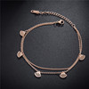 Golden ankle bracelet stainless steel, accessory, Korean style, pink gold, simple and elegant design, wholesale