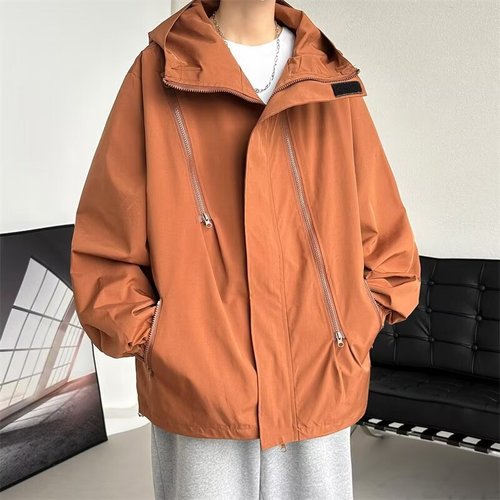 Men's and Women's Unisex Spring and Autumn Windproof and Waterproof Outdoor Sports Casual Plus Size Jacket Loose Couple's Outerwear