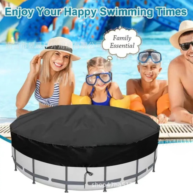 Cross-Border Amazon Outdoor Swimming Pool Cover, Dust-Proof Cover, Outdoor Round Bathtub Cover, Anti-Leaf Cover, Waterproof and Rain-Proof Cover