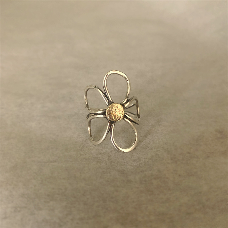 1 Piece Simple Style Flower Copper Plating Open Ring display picture 6