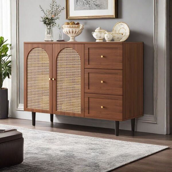 Rattan sideboard modern simple storage cabinet home dining room…