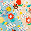 Korean cake paper plug in ins, smiling face, colorful bear colorful English sunshine, peanuts, Japanese hat account plug -in