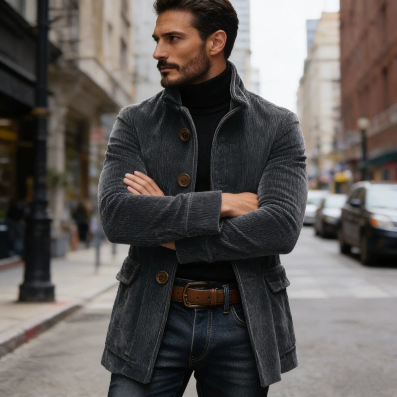 Мужской кардиган-жакет в стиле инди-брэнд, однотонный, с карманами и пуговицами, для весны и осени, в наличии на складе, европейский и американский дизайн.