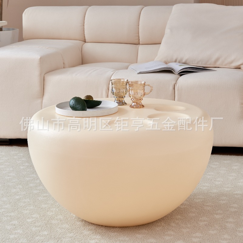 Mesa de centro de garra de gato de estilo crema de color rojo simple de lujo ligero, mesa de centro de dormitorio creativa de sala de estar simple moderna, mesa lateral de apartamento pequeño