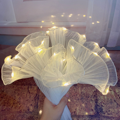 Waves yarn, wave pleated yarn, fresh flower simulation green plant packaging edging, Korean floral art package flower DIY material 