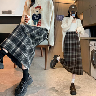 Pregnant Women's Skirt Spring and Autumn New Paid Skirt Belly-supporting Wool Straight Skirt Slimming Split Spring One-step Skirt