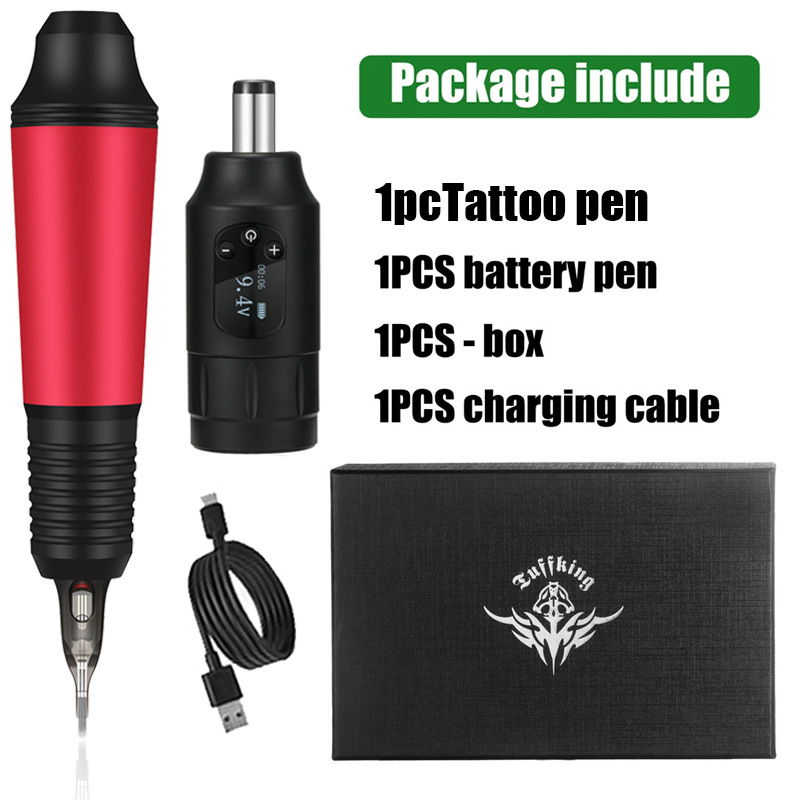 Tuffking Power inalámbrica Set de máquina de tatuaje para principiantes Set completo de herramientas de aguja de tatuaje Equipos transfronterizos