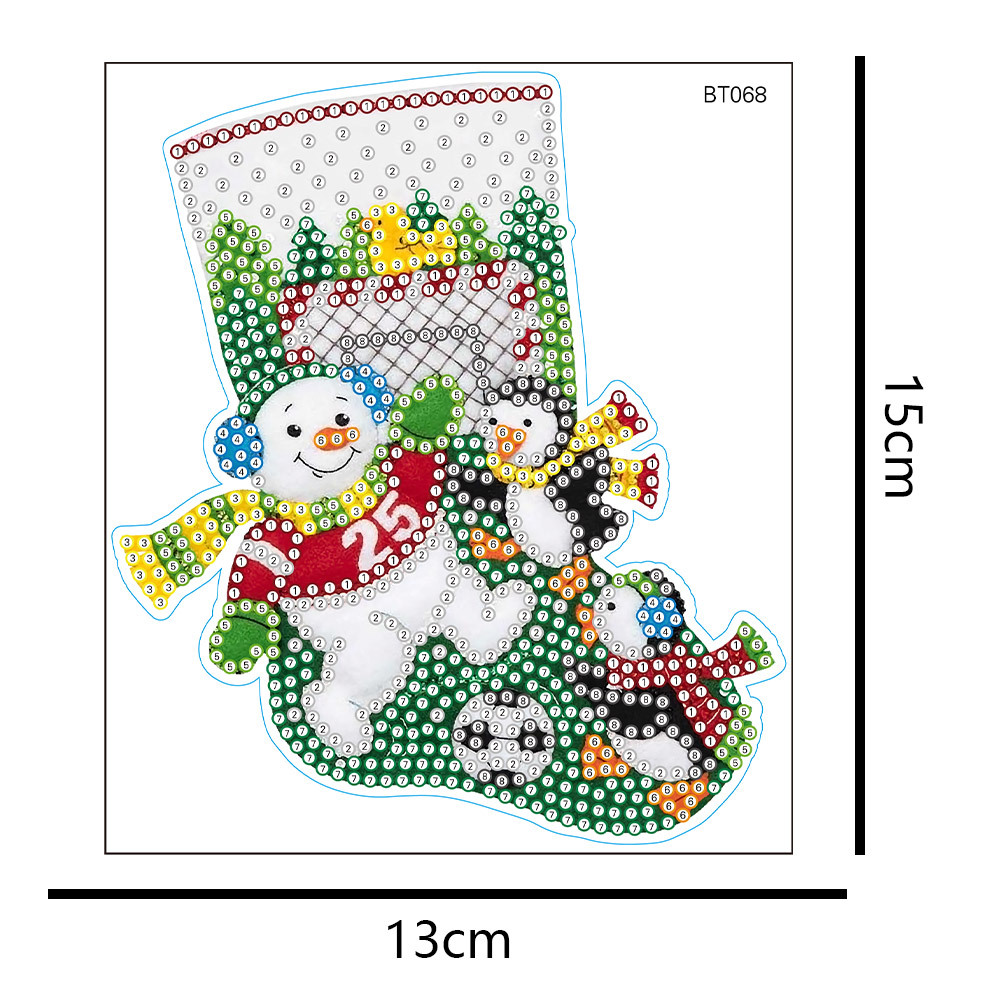 Kerst Kerstman Sneeuwpop Diamant Schilderij Willekeurige Stickers DIY Stickers Kinderen Handgemaakte Stickers 5d Kristal Vormige Diamant_voghion.com