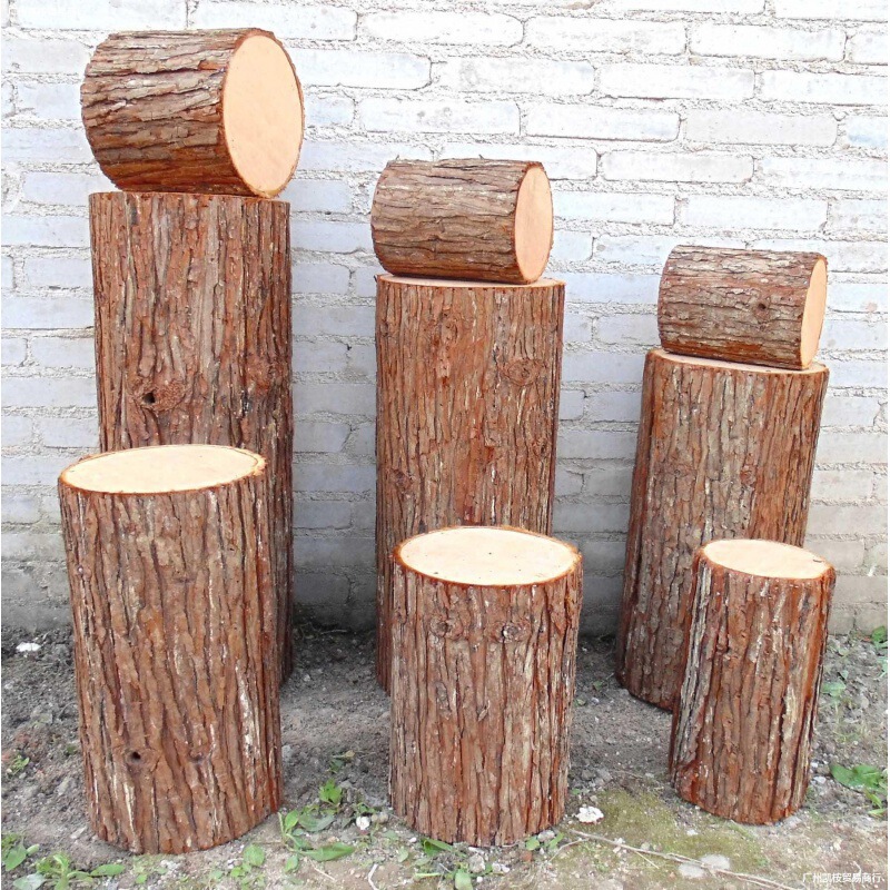 Wholesale Small Wooden Stake Base Ornaments, Natural Wood Stump Tree Trunk Photography Props, Handmade DIY Gardening Fireplace Decoration