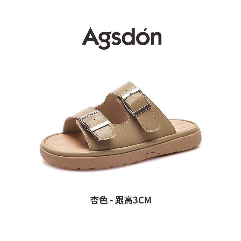 Augustion Backen pantuflas sandalias de verano para mujer 2025 nuevo estilo casual de plataforma plana para mujeres embarazadas sandalias de playa