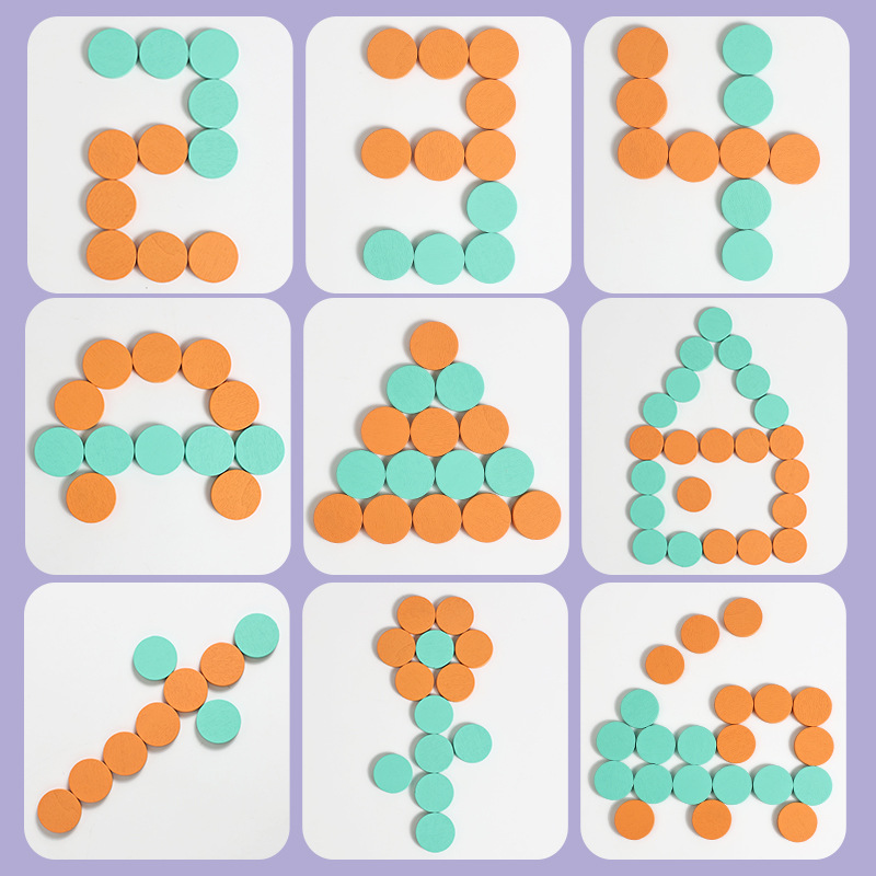 Educación temprana para niños Monty iluminación matriz cuadrada digital madera color 0 - 9 matemáticas rompecabezas disco ayuda de enseñanza para jardín de infantes