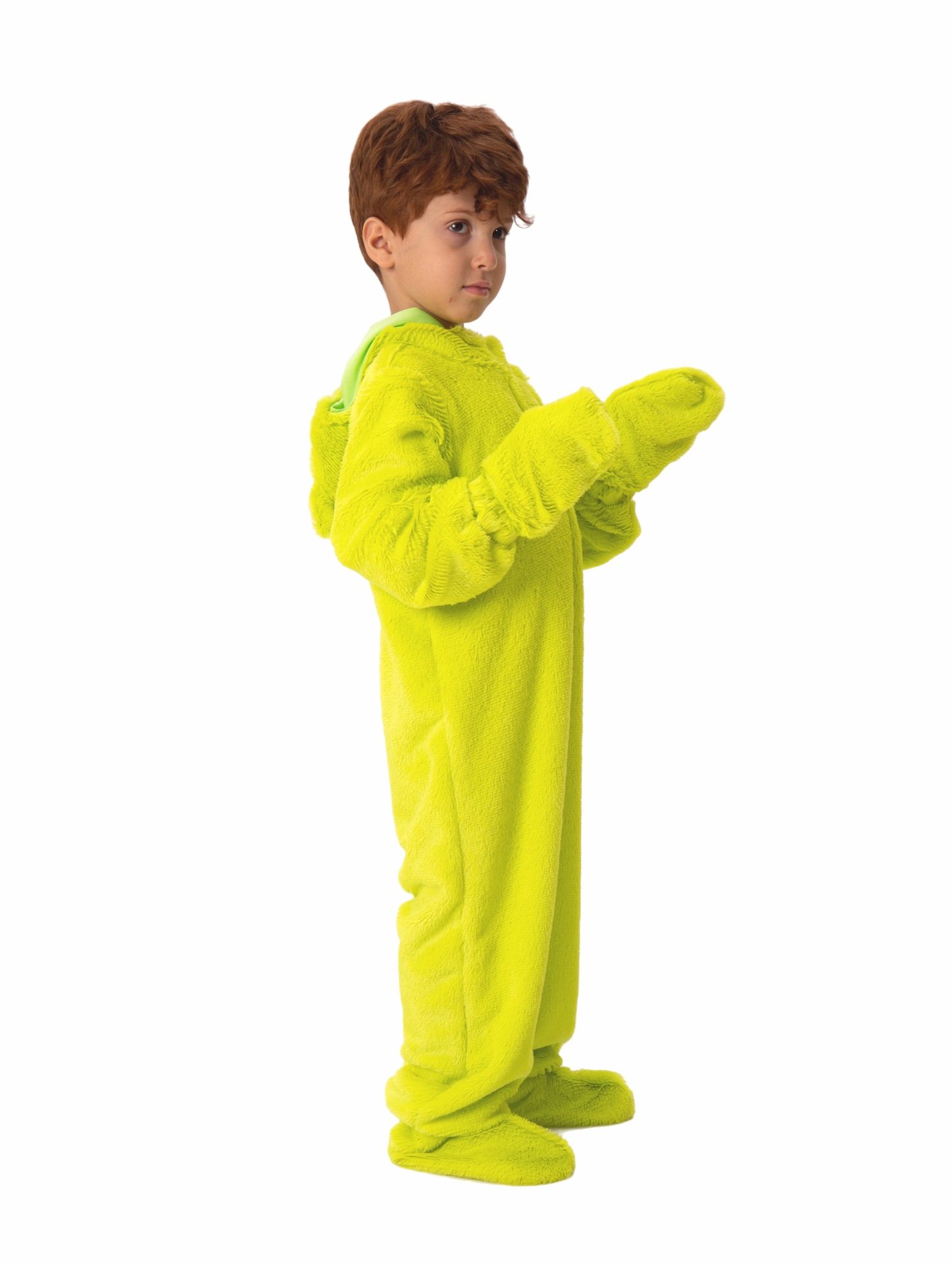 Christmas costume Santa Claus green fur monster Grinch strange God steal party performance costume children performance costume