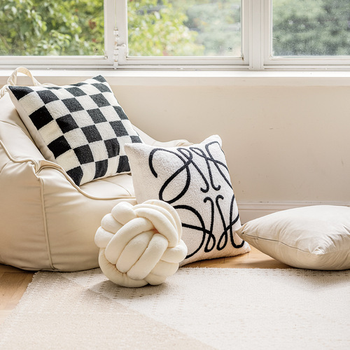 Living room sofa cushion Nordic ins model room bedside cushion simple modern backrest plush pillowcase wholesale