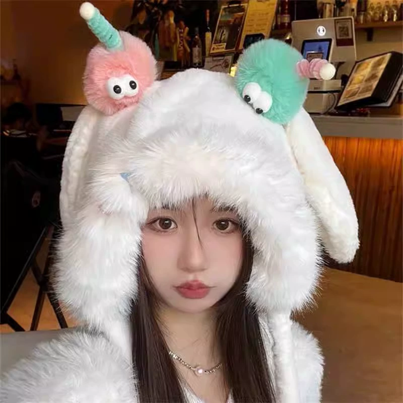 Cute winter velvet keep warm hat for traveling