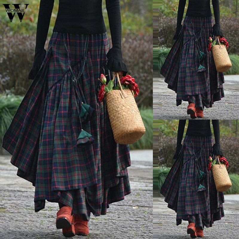 Amazon's New 2022 Autumn Cross-Border Foreign Trade Women's Long Skirt with Irregular Hem and Patchwork Design