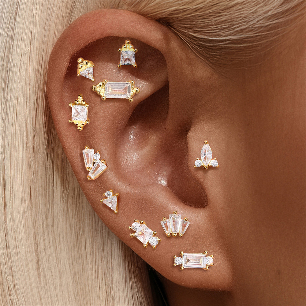 1g Weight Zircon Inlay Material Ear Studs Classification Ear Cartilage Rings & Studs Piercing Type 1 Piece Quantity Daily Occasion 925 Sterling Silver Material Geometric Pattern All Seasons Season Unisex Gender Elegant, Simple Style Style 1 Piece Ear Cartilage Rings & Studs Elegant Simple Style Geometric 925 Sterling Silver Zircon Ear Cartilage Rings & Studs 18