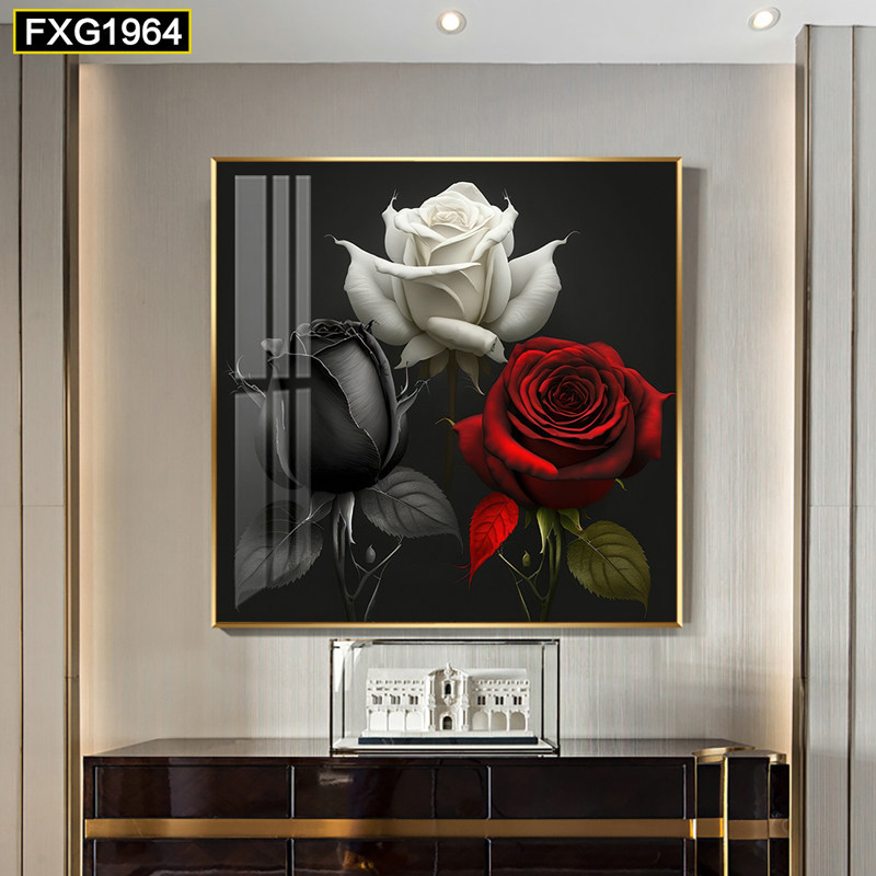 Pintura decorativa moderna de lujo ligero de alta gama sala de estar atmósfera de alto nivel sala de comedor mural arte abstracto cuadrado porche colgante pintura