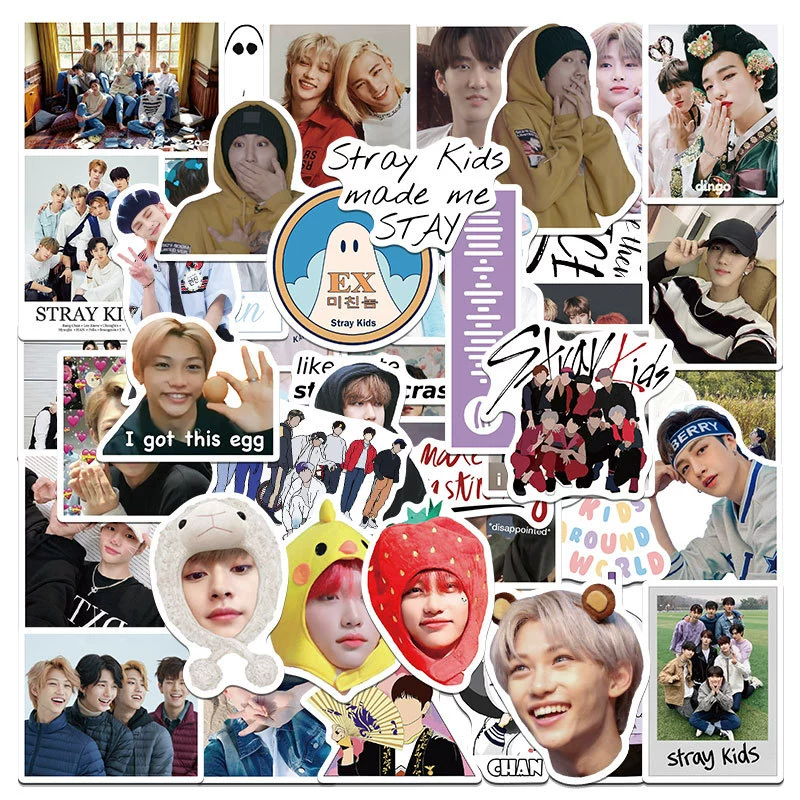 50 корейских мужских коллекций Stray Kids граффити стикеры декоративные для компьютера чемодана водостойкие можно переносить