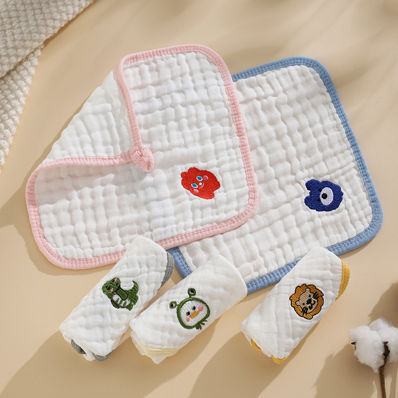 Antibacterial children's gauze cotton scarf