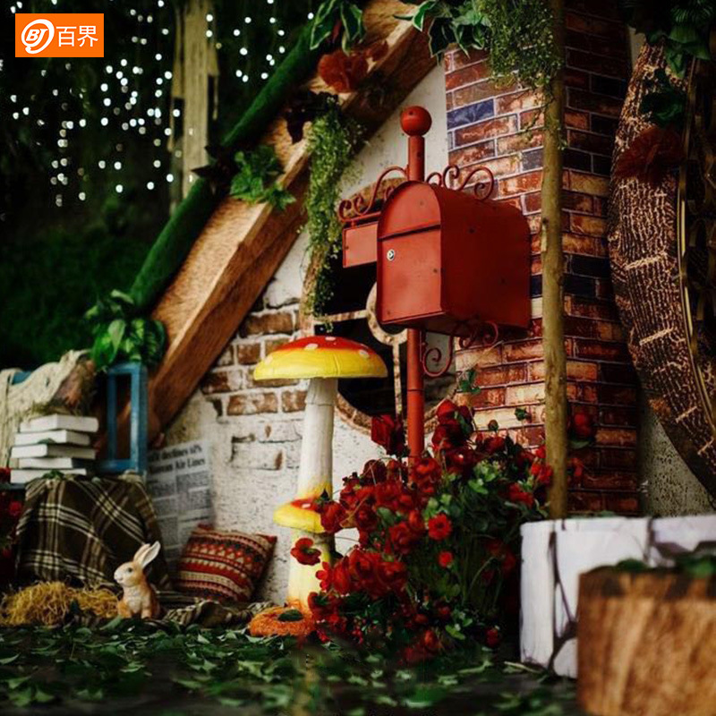 百界美式复古铁艺信箱落地带锁邮筒室外防雨信报箱别墅邮箱装饰品