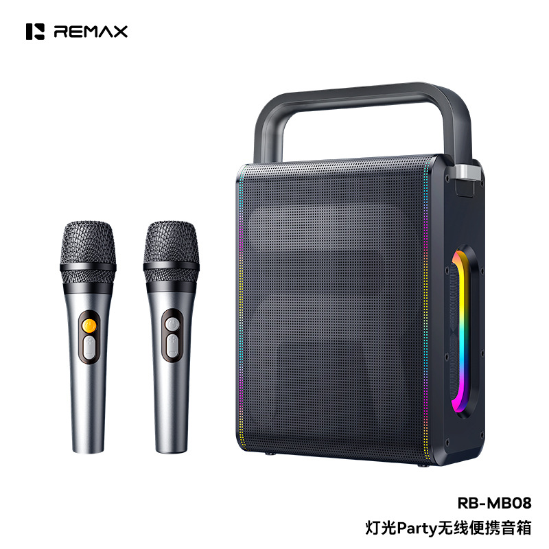 Remax Ruiliang Lighting Party Wireless Portable Speaker with Microphone Outdoor Square High-Fidelity Karaoke Speaker
