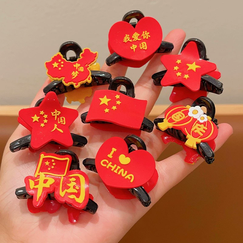 11-й Национальный день заколки для волос красный флаг