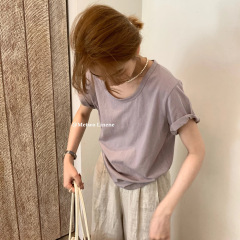 Hers スプーン一杯の甘い 8 色スノーフレークラミー Tシャツラウンドネック半袖トップ女性の夏の新しい T シャツ 08243