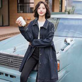 牛仔外套女款2025新款春秋大码宽松气质妈妈风衣初秋薄款上衣
