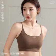 2024新款无痕美背吊带内衣女内搭打底带胸垫免穿文胸外穿抹胸背心