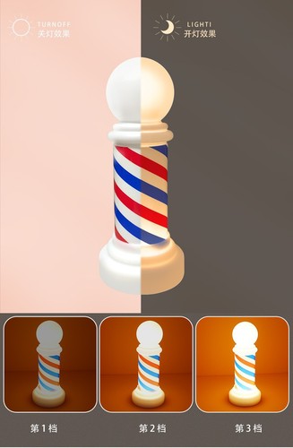 Factory direct sales barber shop hair salon rotating light barber shop decorative night light led home table lamp bedside lamp
