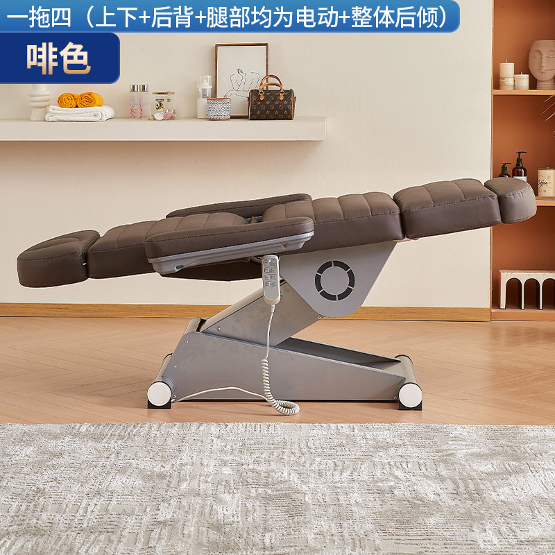 Fábrica directa para el salón de belleza camas eléctricas de belleza de masaje elevación cama plegable multifuncional cama de tatuaje bordada de alta calidad