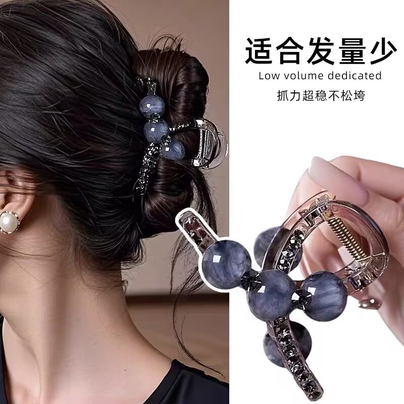 2026秋冬ミンクファー毛皮ヘアクリップ、高級感のある後頭部用大型シャーククリップ、ハート型キラキラ輝くダイヤモンド付き毛皮ヘアクリップ