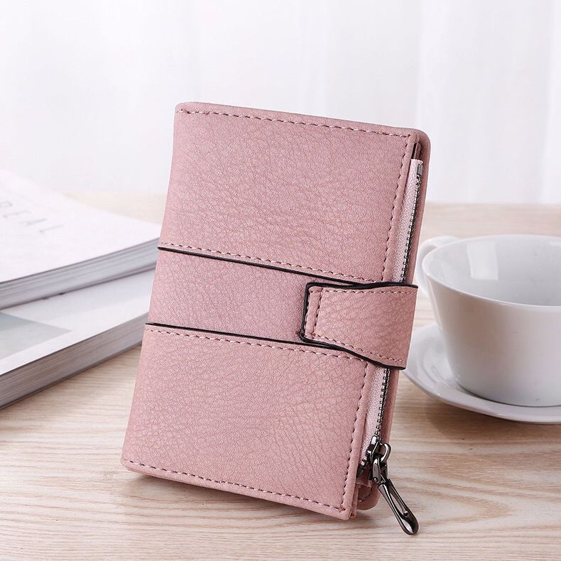 Cartera corta de mujer 2022 nuevo estilo coreano de moda remache billetera de estudiante billetera multifuncional esmerilada retro personalizada para mujeres