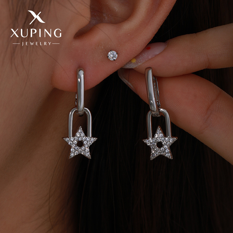 Xuping Amazonas Europa y Estados Unidos personalidad transfronteriza inwind zircon estrella pendientes de verano sensación de nicho orejas para mujeres