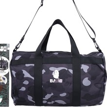 日本杂志赠品猿人头圆桶户外防水多功能旅行袋手提包潮流户外包