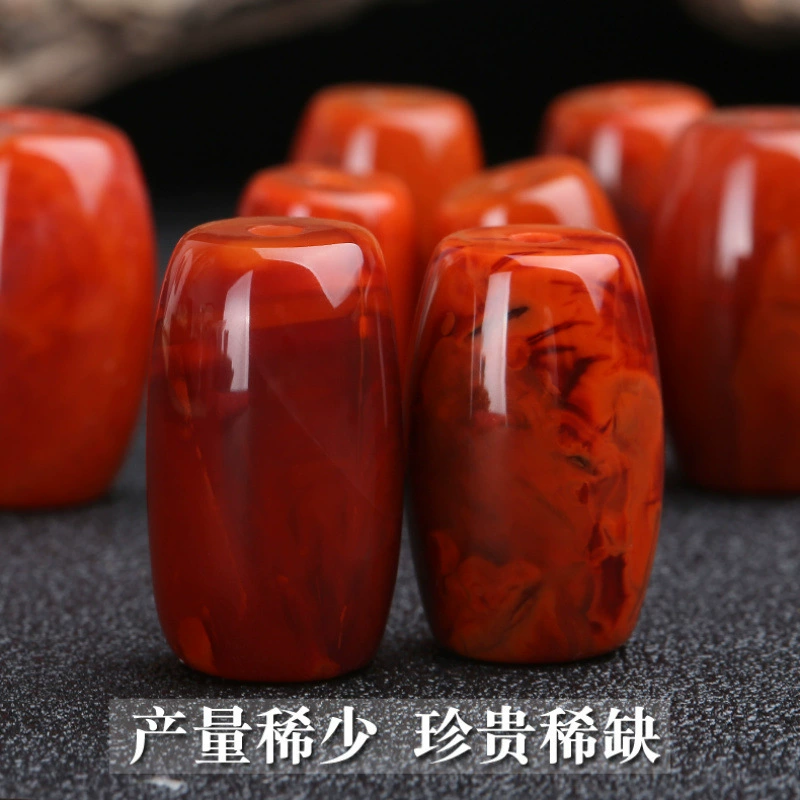 Оптовая продажа, натуральный Ляньшань, южный красный агат, бочонок с пламенным узором, бусины на талии, звезда, луна, бриллиант, белый нефрит, аксессуары для бодхи, бусины Будды