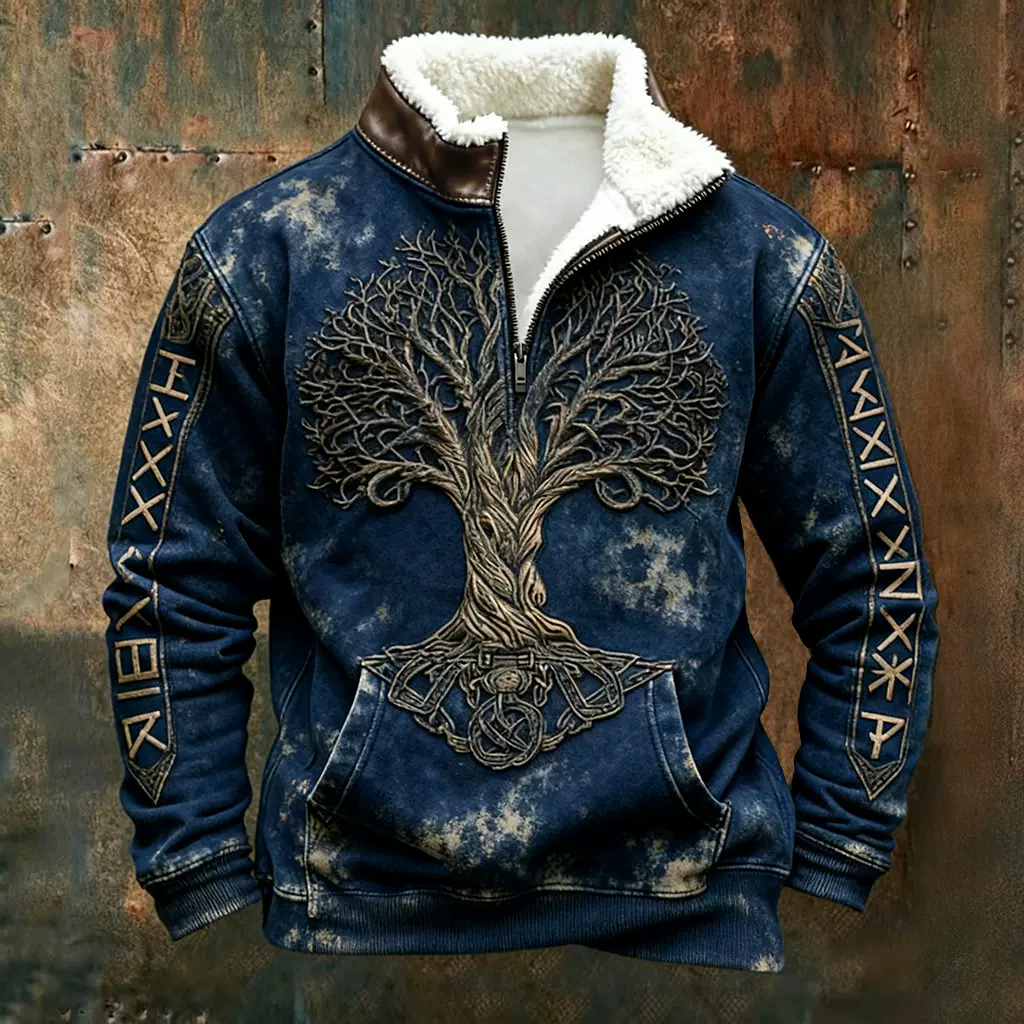 男装2025年欧美跨境毛领卫衣潮流数码印花修身舒适秋冬季批发260