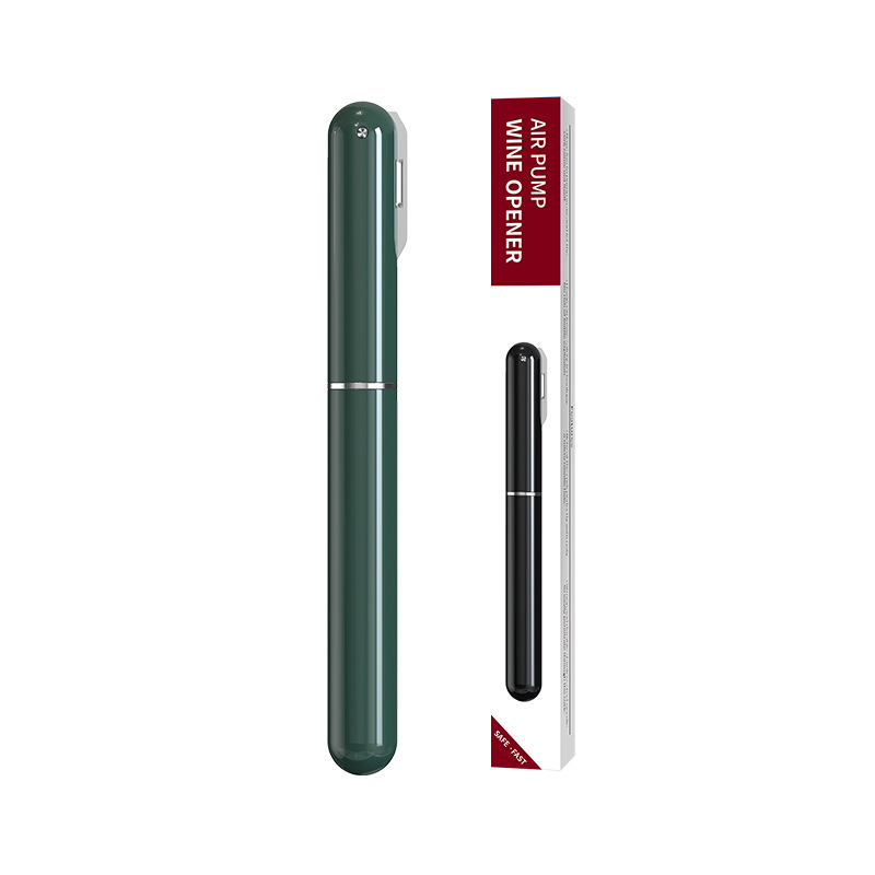 New capped pen type air pressure bottle opener green