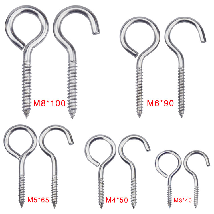 Factory direct supply Q type hook lamp string hook cross border hook plant hook 304 stainless steel sheep eye hook