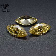 鹅黄马眼2*4-7*14mm黄锆石尖底钻CZ宝石首饰镶嵌梧州合成宝石厂家