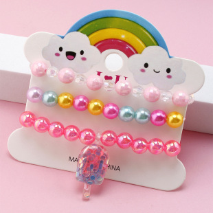 Cross-border Amazon best selling children's beaded bracelet set new color acrylic ice cream bracelet accessories