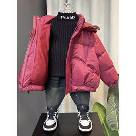 童装男童羽绒棉衣冬季205新款宝宝冬装棉袄儿童红色外套加厚棉服